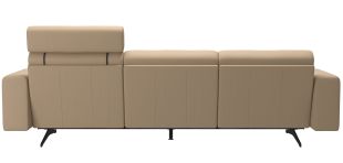 Canapea cu 3 locuri Stressless Stella, 1 tetiera, brate joase S1, picioare negru mat, tapiterie piele Paloma Beige