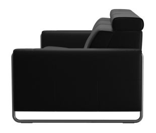 Canapea cu 3 locuri Stressless Emily Arm Steel, reclinere laterale, brate crom, tapiterie piele Batick Black