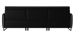 Canapea cu 3 locuri Stressless Emily Arm Steel, reclinere laterale, brate crom, tapiterie piele Batick Black