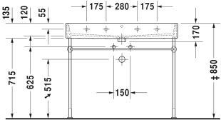 Lavoar Duravit Vero Air 100x47cm, montare pe mobilier
