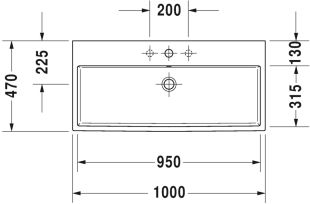 Lavoar Duravit Vero Air 100x47cm, montare pe mobilier