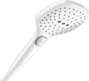 Para de dus Hansgrohe Raindance Select E 120 cu 3 jeturi, alb mat