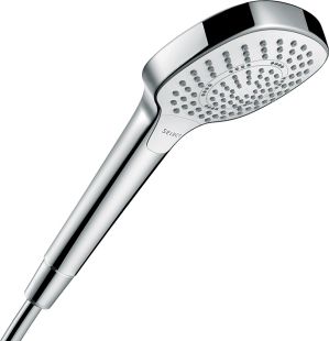 Para de dus Hansgrohe Croma Select E Multi, cu trei tipuri de jet
