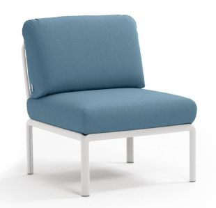 Element central Nardi Komodo 5, 72cm, cadru alb, perne albastru adriatic Sunbrella