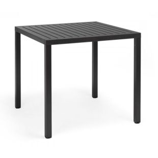 Set Nardi cu masa Cube 80x80cm si 4 scaune Tiberina Bistrot antracit 
