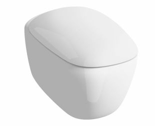 Set vas wc suspendat Geberit Citterio Rimfree 56cm, KeraTect si capac cu inchidere lenta, alb