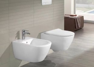 Set vas WC suspendat Villeroy & Boch Subway 2.0 DirectFlush CeramicPlus cu capac slim cu inchidere lenta, alb Alpin