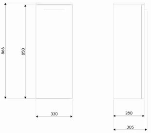 Dulap suspendat Kolo Nova PRO 33 x 86.6cm finisaj alb lucios