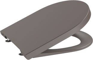 Capac wc Roca Inspira Round Compact cu inchidere lenta si QuickRelease, cafea