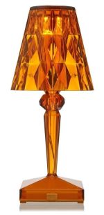 Veioza Kartell Battery design Ferruccio Laviani, LED 0.8W, h22cm, chihlimbar transparent