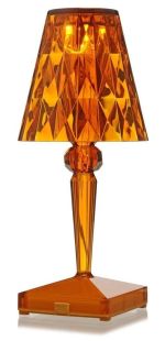 Veioza Kartell Battery design Ferruccio Laviani, LED 0.8W, h22cm, chihlimbar transparent