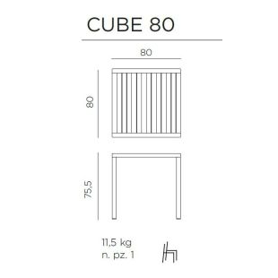 Set Nardi cu masa Cube 80x80cm si 4 scaune Tiberina Bistrot antracit 