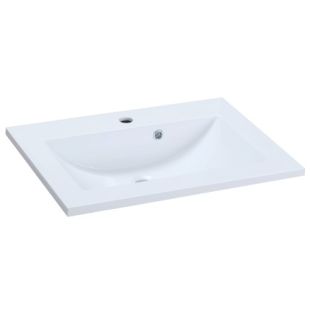 Set mobilier Sanotechnik Soho cu dulap baza suspedat si lavoar compozit 60x48cm, stejar antic