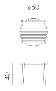 Masuta exterior Nardi Doga d 49.5cm, h 39.5cm, alb