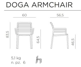 Scaun exterior Nardi Doga Armchair antracit