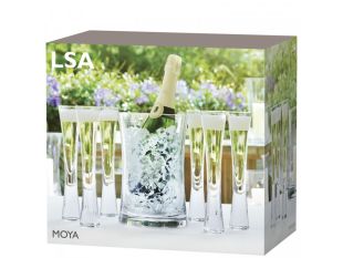 Set servire sampanie LSA International Moya cu frapiera si 6 pahare 170ml