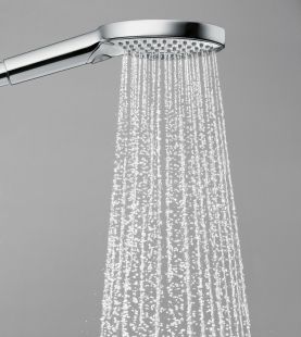 Para de dus Hansgrohe Raindance Select E 120 cu 3 jeturi, alb mat