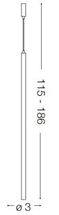 Pendul Ideal Lux Ultrathin SP1 BIG, max 12W LED, 3x115/186cm, negru