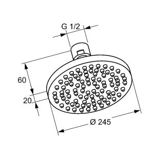 Palarie de dus Kludi A-QA 245mm