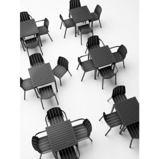 Set Nardi cu masa Cube 80x80cm si 4 scaune Tiberina Bistrot antracit 