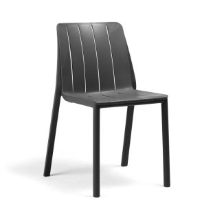 Set Nardi cu masa Cube 80x80cm si 4 scaune Tiberina Bistrot antracit 
