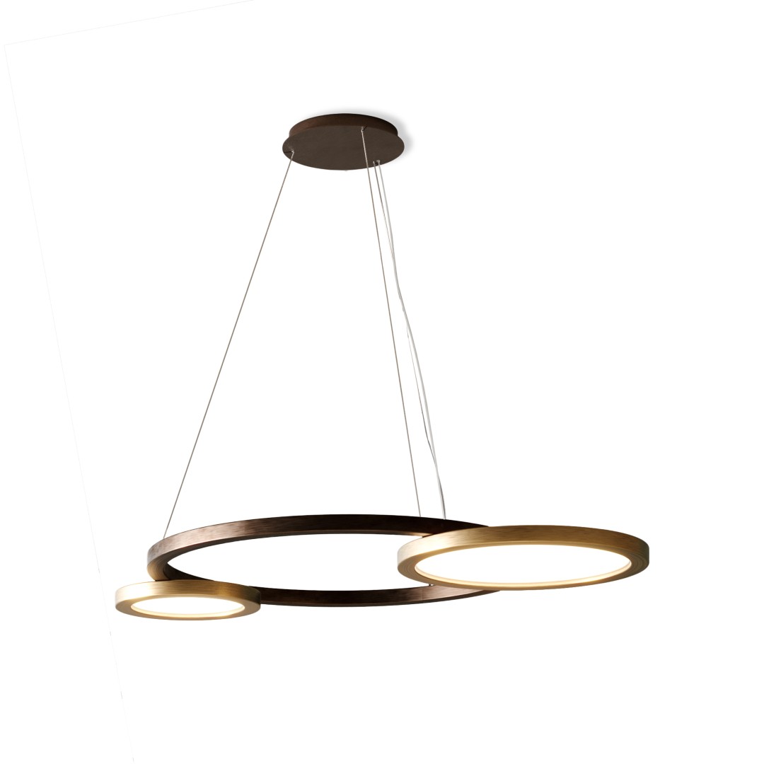 Suspensie Contardi Eclisse  design Massimiliano Raggi  LED 1x17W  1x27W  h 134.5cm  bronz satinat  bronz inchis
