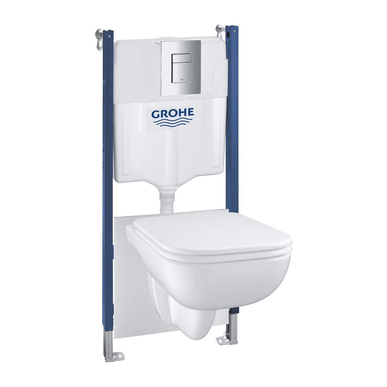 Poze Set complet Grohe Solido Compact 5in1 cu vas wc Start Edge cu capac rezervor incastrat cu cadru si clapeta Even crom