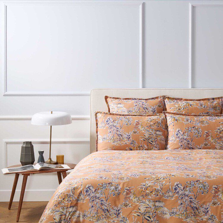 Lenjerie de pat Descamps Sumatra 240x220cm  2 fete de perna 50x75cm  Sienne