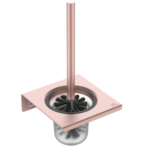 Perie wc cu suport de perete Ideal Standard Alu+ rose