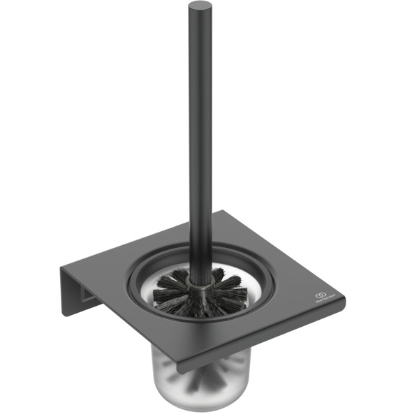 Perie wc cu suport de perete Ideal Standard Alu+ negru mat