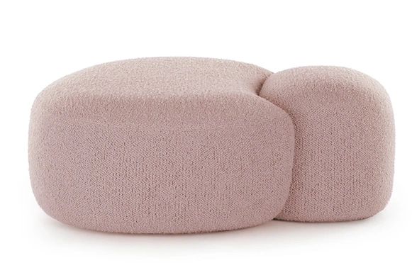 Pouf Kartell Aaland  design Patricia Urquiola  tapiterie boucle strech  roz