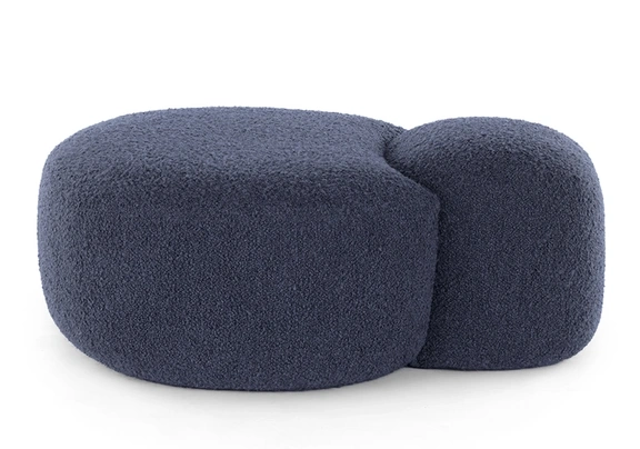 Pouf Kartell Aaland  design Patricia Urquiola  tapiterie boucle strech  albastru