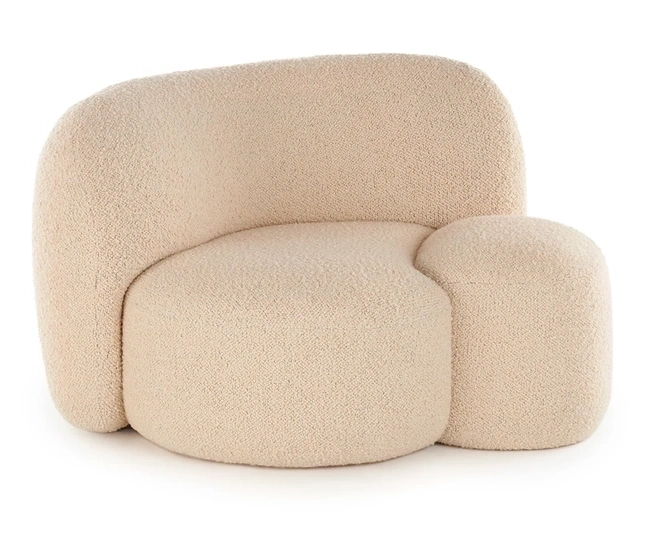 Fotoliu Kartell Aaland  design Patricia Urquiola  orientare stanga  tapiterie boucle strech  crem