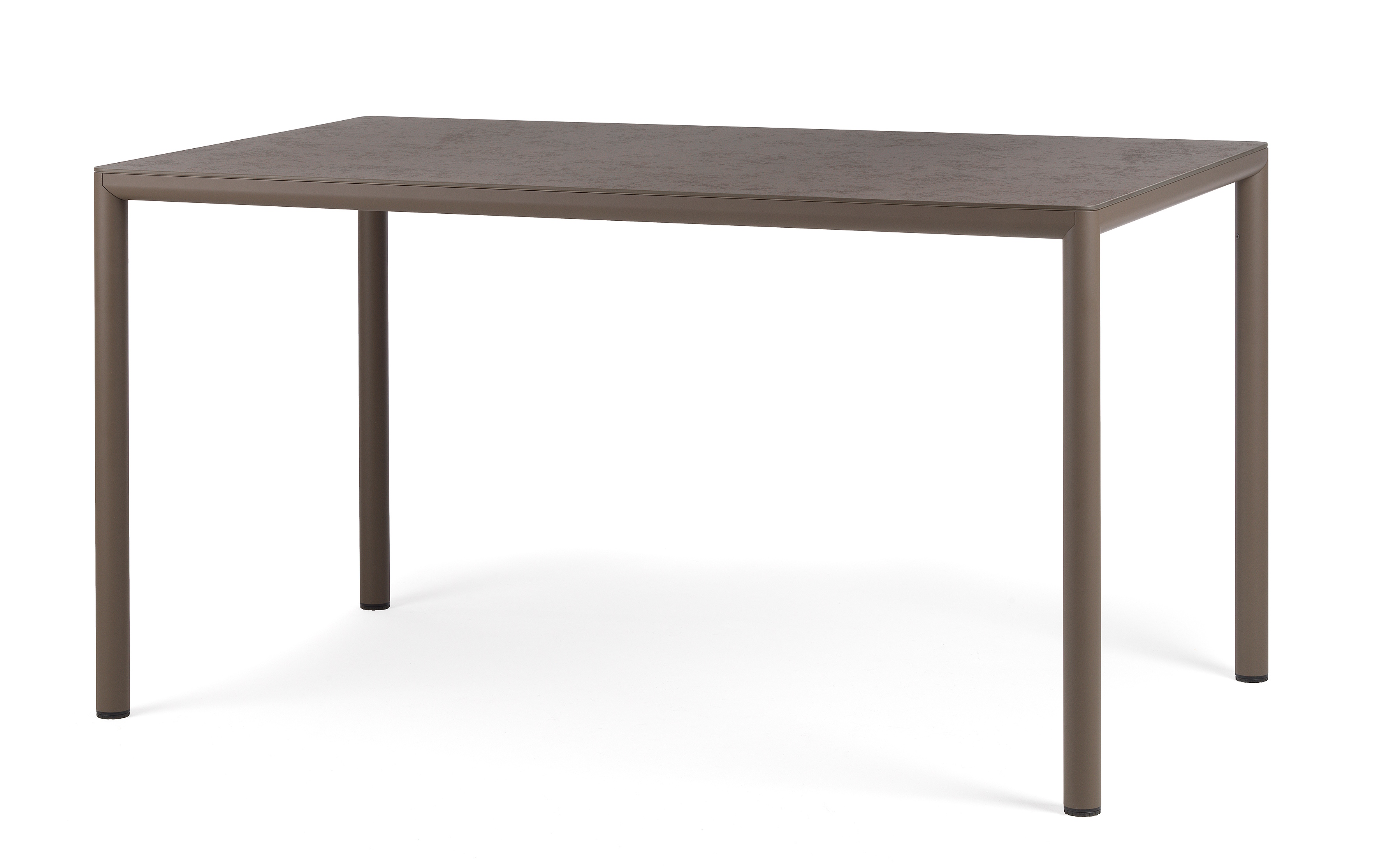 Masa exterior Nardi Piave 140x80cm  h76cm  baza aluminiu  top HPL Materia  tabacco