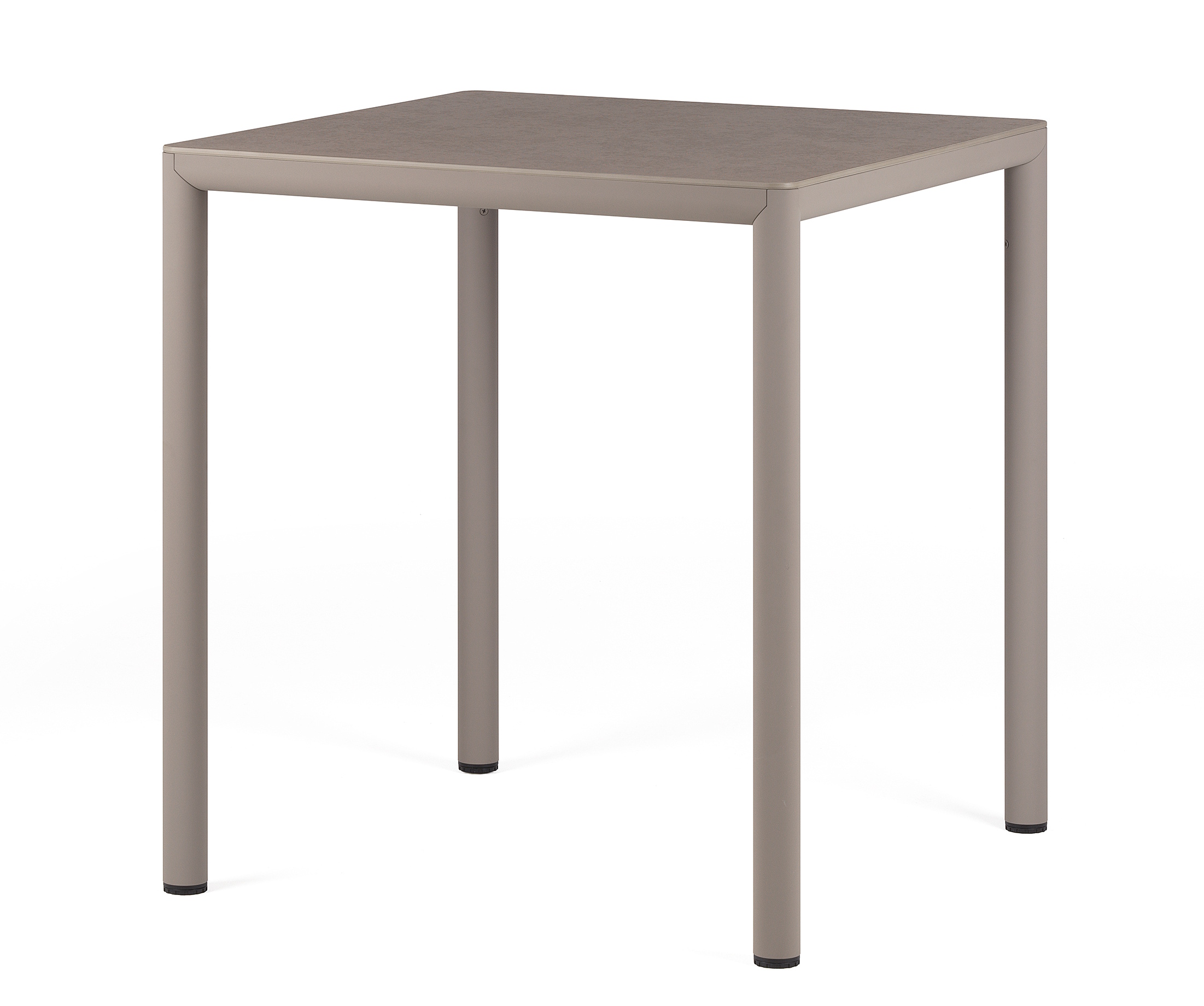 Masa exterior Nardi Piave 70  69x69cm  h76cm  baza aluminiu  top HPL Materia  tortora