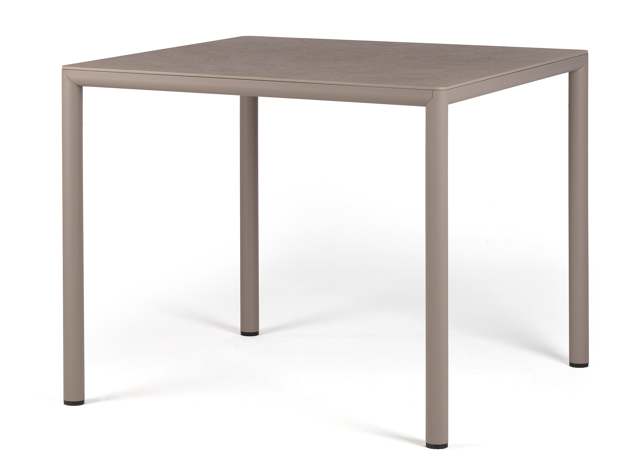 Masa exterior Nardi Piave 90  89x89cm  h76cm  baza aluminiu  top HPL Materia  tortora