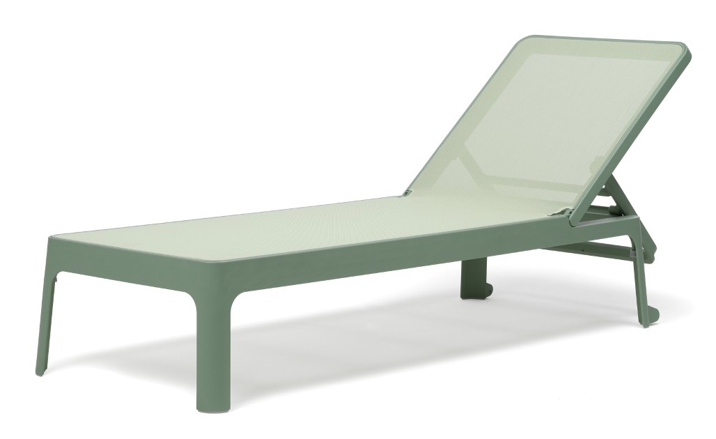 Sezlong exterior Nardi Plano cu cadru PPF menta si sintetic mandorla