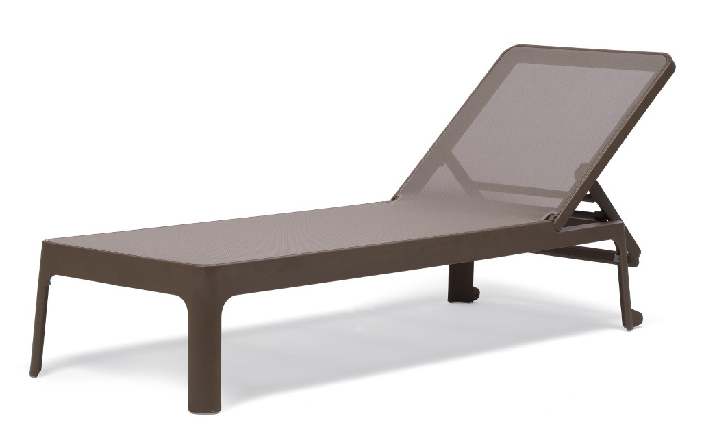 Sezlong exterior Nardi Plano cu cadru PPF tabacco si sintetic castagno