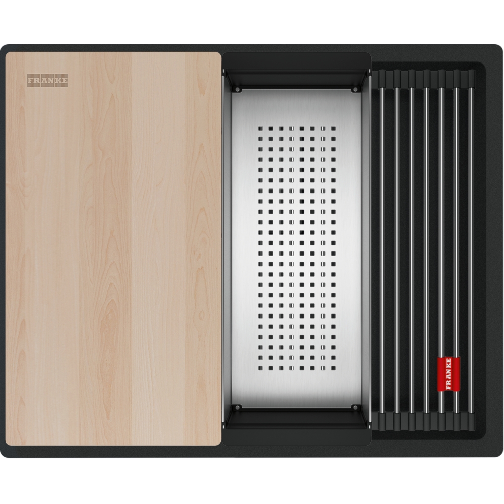 Chiuveta bucatarie Franke Kubus 2 Pro KNG 110-52  560x460mm  set accesorii incluse  Fragranite Matte Black