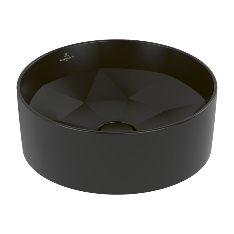 Lavoar rotund tip bol Villeroy & Boch Octagon 418mm  Titan Ceram  Ceramic Plus  Pure Black