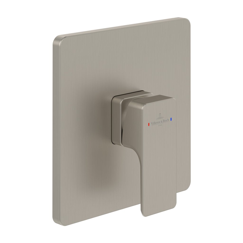 Baterie dus Villeroy & Boch Subway 3.0 cu montaj incastrat  necesita corp ingropat  nichel periat