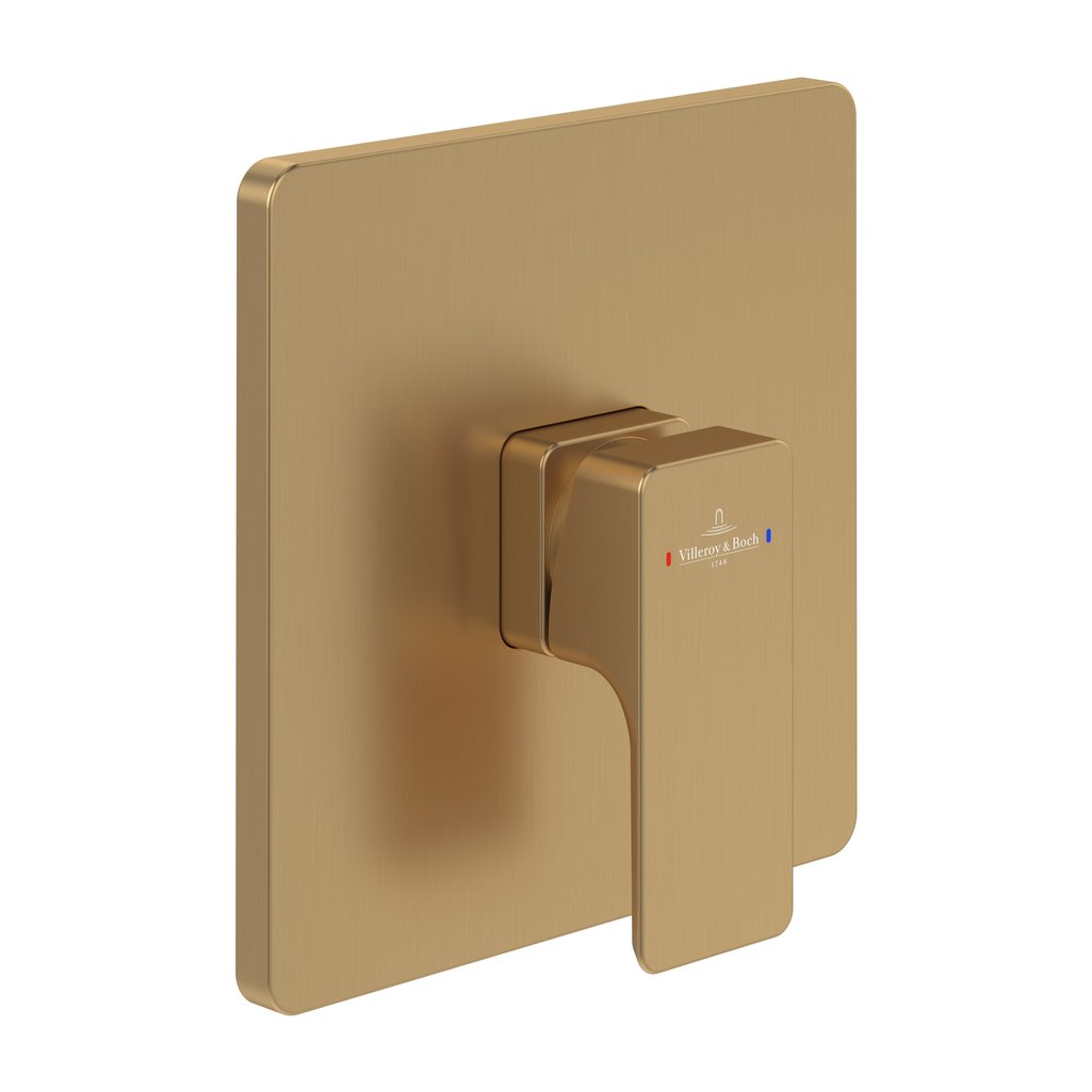 Baterie dus Villeroy & Boch Subway 3.0 cu montaj incastrat  necesita corp ingropat  auriu periat