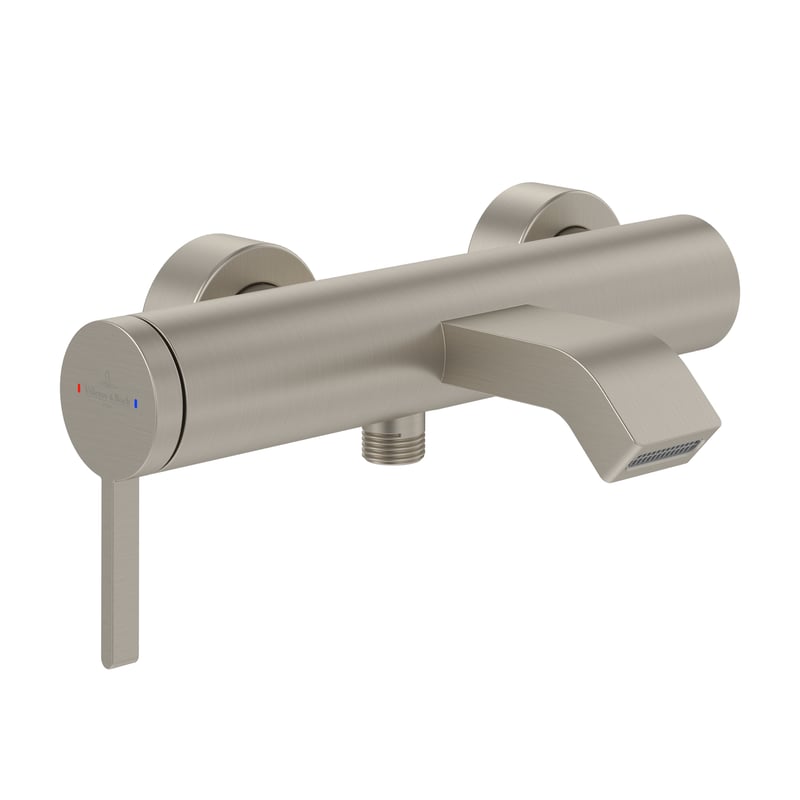 Baterie cada Villeroy & Boch Dawn cu  pipa rectangulara  nichel periat