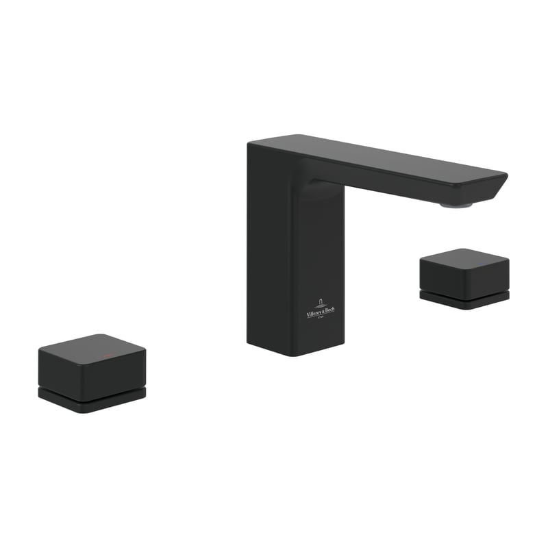 Baterie lavoar Villeroy & Boch Subway 3.0 din 3 elemente  fara ventil  negru mat