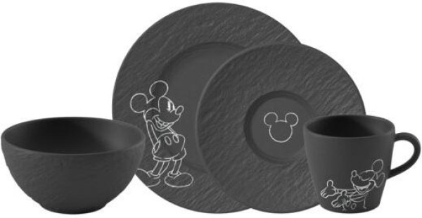 Set Villeroy & Boch Manufacture Disney Mickey Mouse Breakfast   4 piese  negru