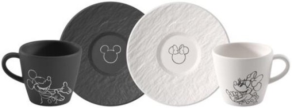 Set cesti si farfuriute espresso Villeroy & Boch Manufacture Disney Mickey Mouse  4 piese